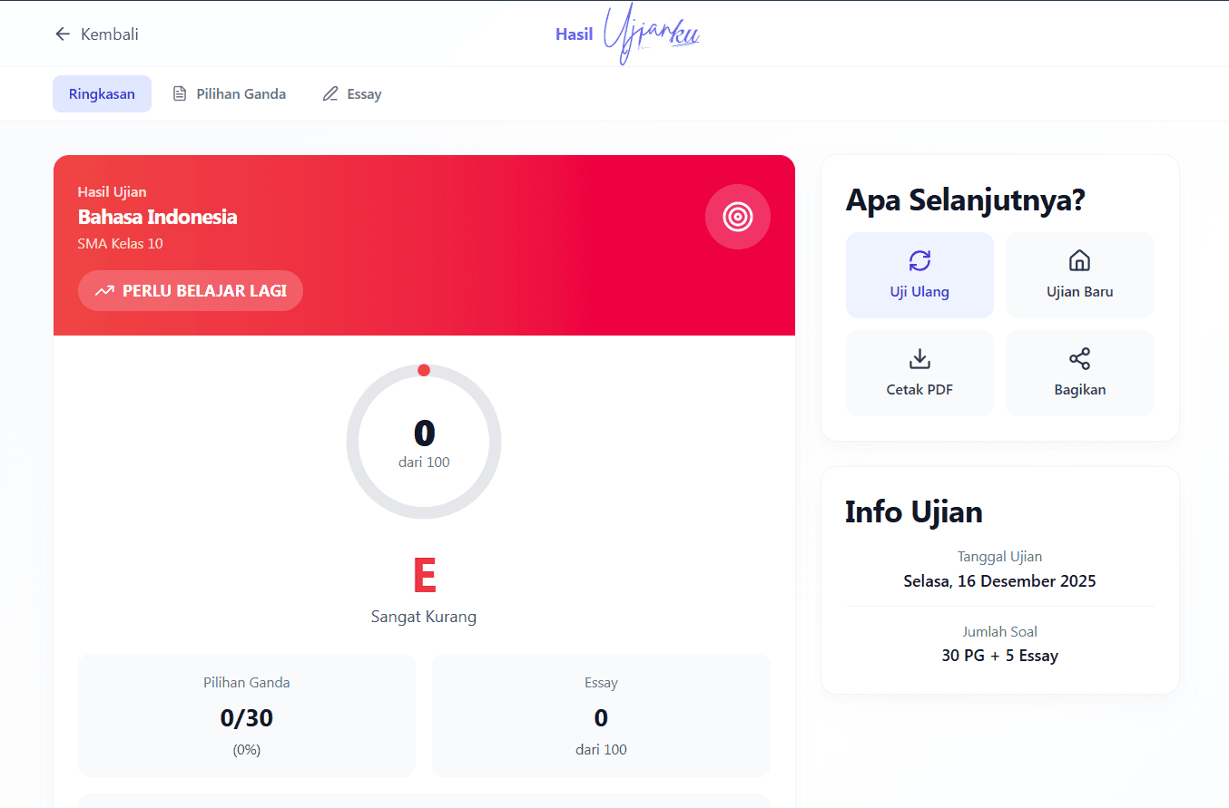 UjianKu - AI-Based Digital Exam Platform gallery