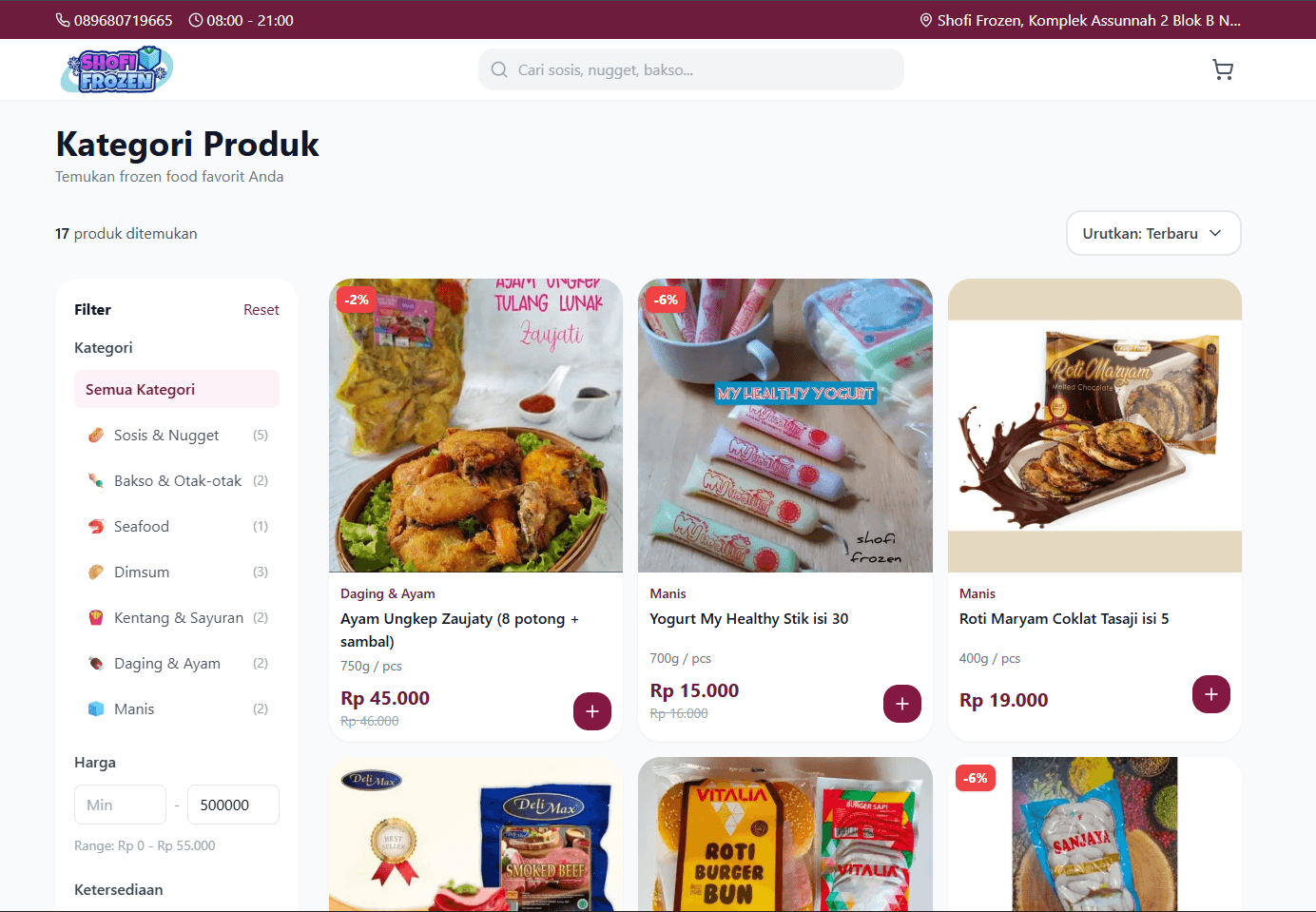 Shofi Frozen - E-Commerce Website gallery