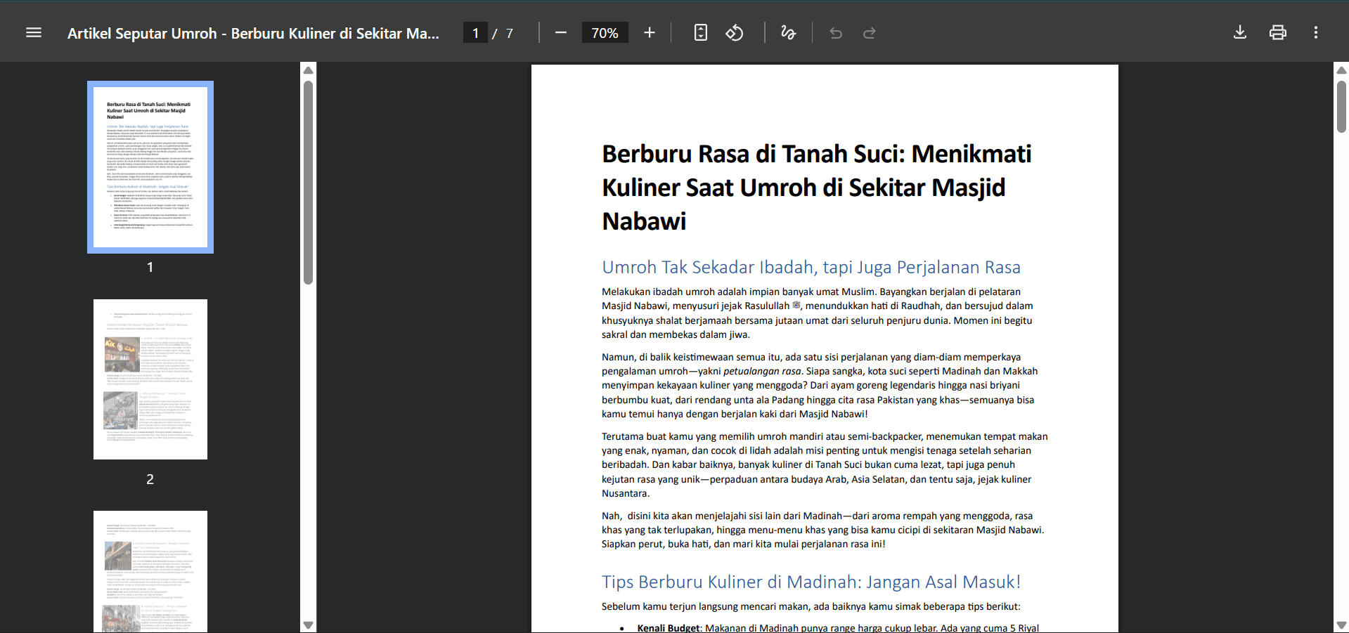 Blog Writer (Umrah & Spiritual) - Sahabat Qolbu Travel gallery